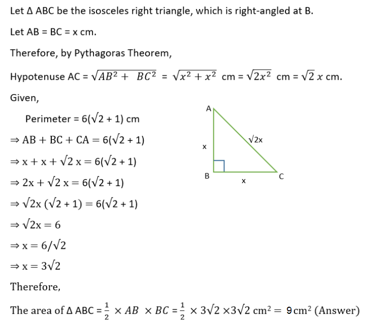 solve isosceles right triangle