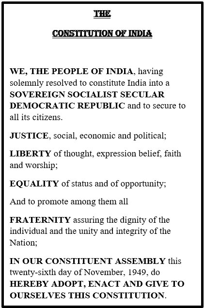 preamble of indian constitution
