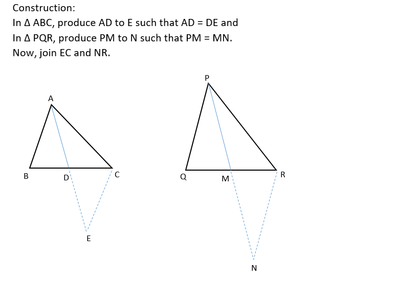Sides Ab And Bc And Median Ad Of S Triangle Abc Are Respectively Proportional To Sides Pq And Qr 4264